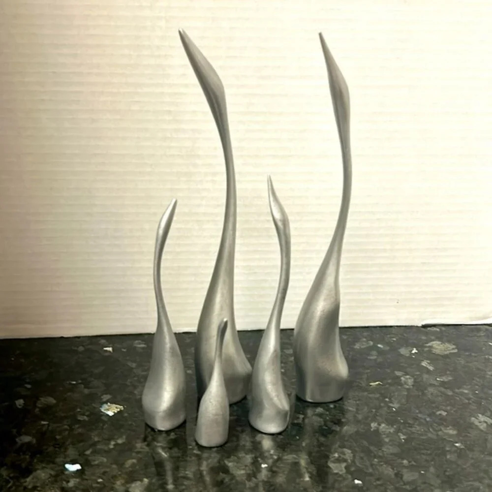 FIVE Vintage Heron Birds Sculptures - Hoselton - Canadian artist - 1970s